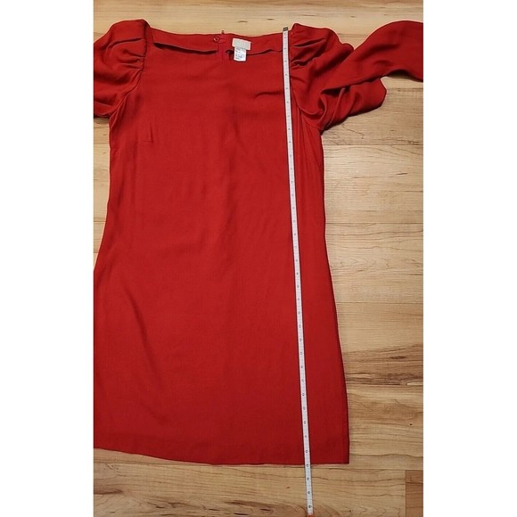 H&M Dress RED  PUFF Long Sleeve Sz 6 - Picture 9 of 13